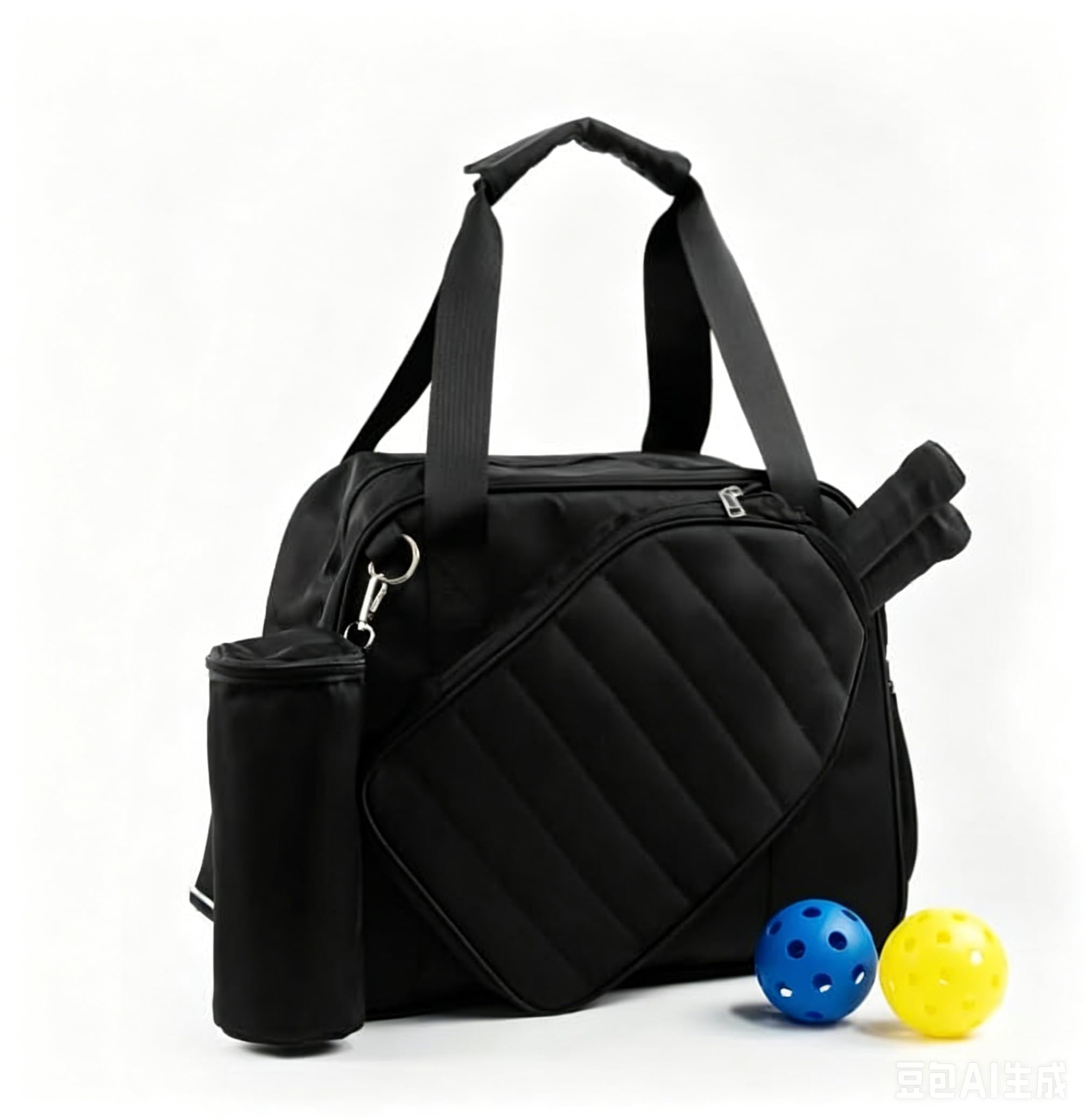 SSZYace Pickleball-Tragetasche für Damen und Herren, großes Fassungsvermögen, für 2 Pickleball-Paddel, externe Pickleball-Balltasche und verstellbarer Schultergurt, Zaunhaken, isolierter