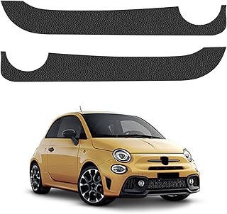 KUNGKIC Car Door Anti Kick Pad for Fiat 500 2008-2024 Abarth 595 695 2012-2024 Anti Kick Pad Protective Sticker Interior Sticker Accessories Self-Adhesive Side Edge (Litchi Pattern)
