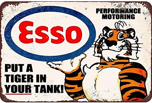 Esso Put a Tiger in Your Tank, Clemson Metal Tin Sign, Wall Decorative Garage Sign 12" x 8" By SOPAHU