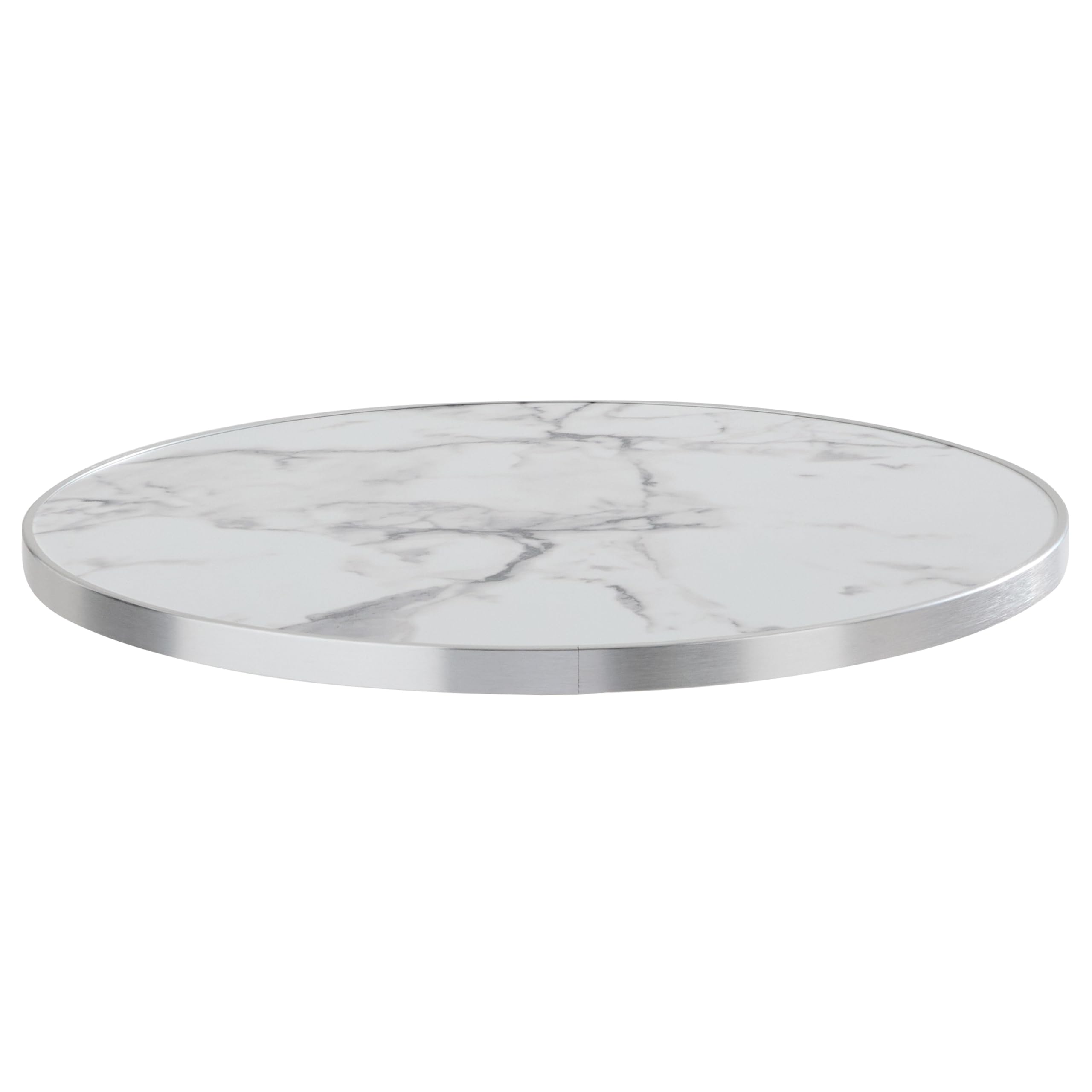 Plateau de table contreplaqué revêtement stratifié marbre Blanc/Argent