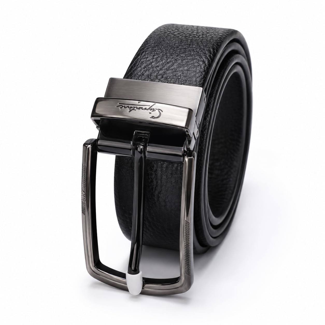 ssignature's Signature Men's Reversible Belt, Black, 100% Italian Genuine Leather, Classic Pin Buckle Style-picture-13