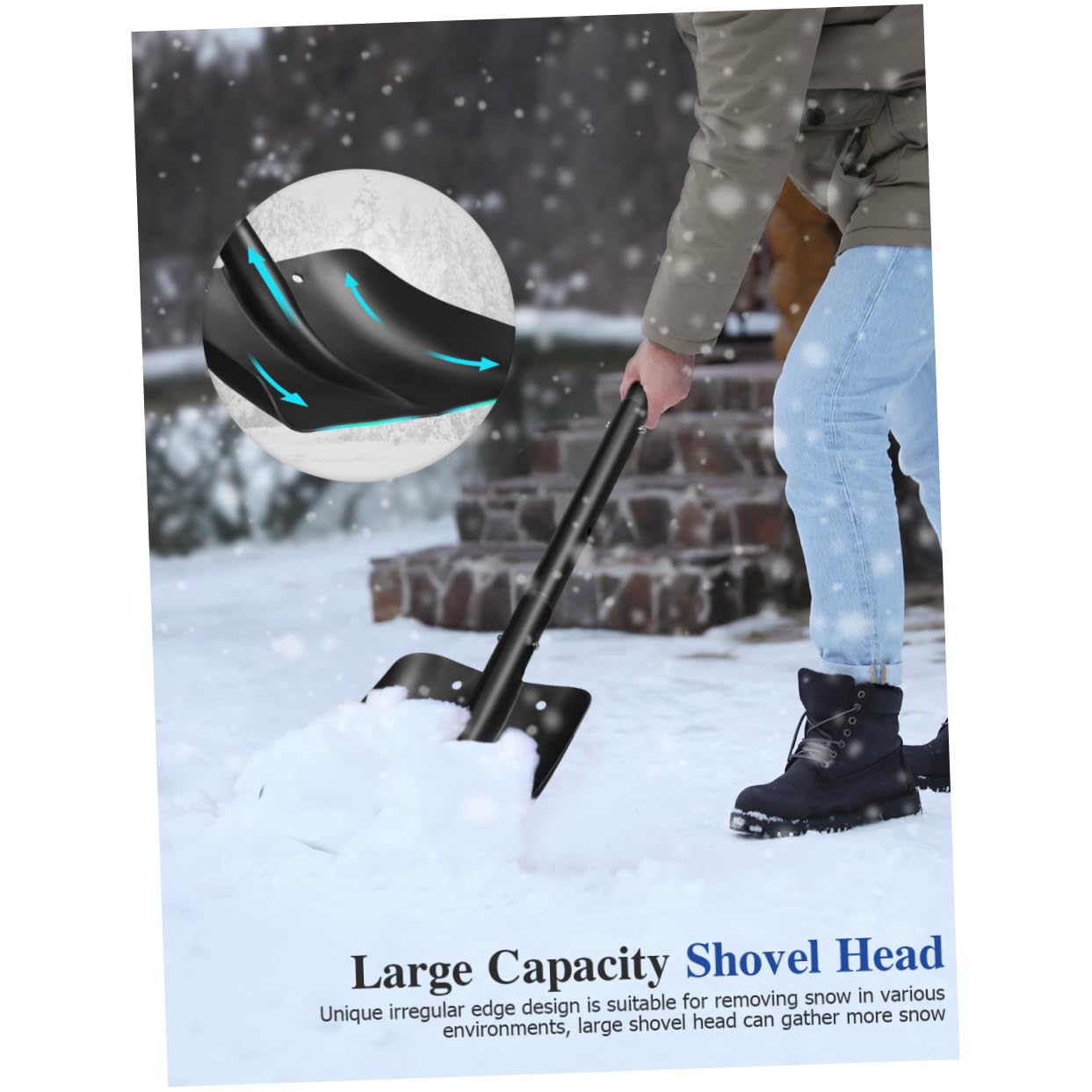 SUPVOX Snow Shovel for Car Telescopic Aluminum Alloy Remover Comfortable Grip Ice Scraper Quick Snow Removal