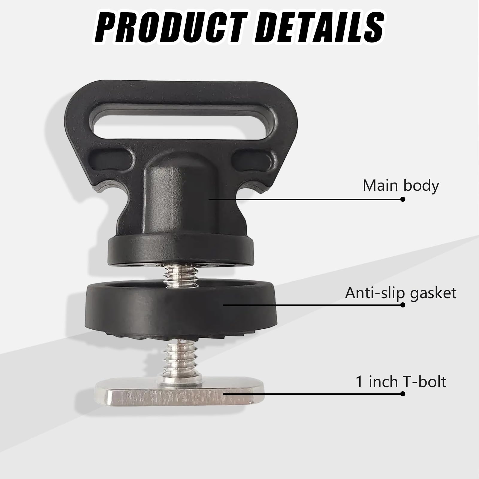 KingBra 2PCS Kayak Track Mount Tie Downs, Track Mount Vertical Tie Downs for Kayak Cart, Cooler, Fishing Crate and Other Kayak Accessories