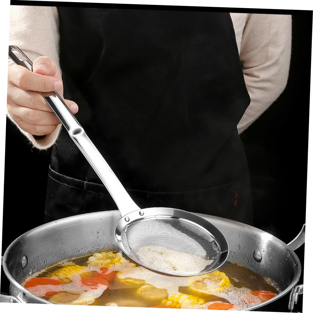 Generisch 3 Stück Teiliges Edelstahl feinsieb Lebensmittelechtem Langlebiger Küchensieb mit Langem Griff Rostfrei Multifunktional für Mehl Saft Gewürze Geeignet für Haushalt und Gastronomie