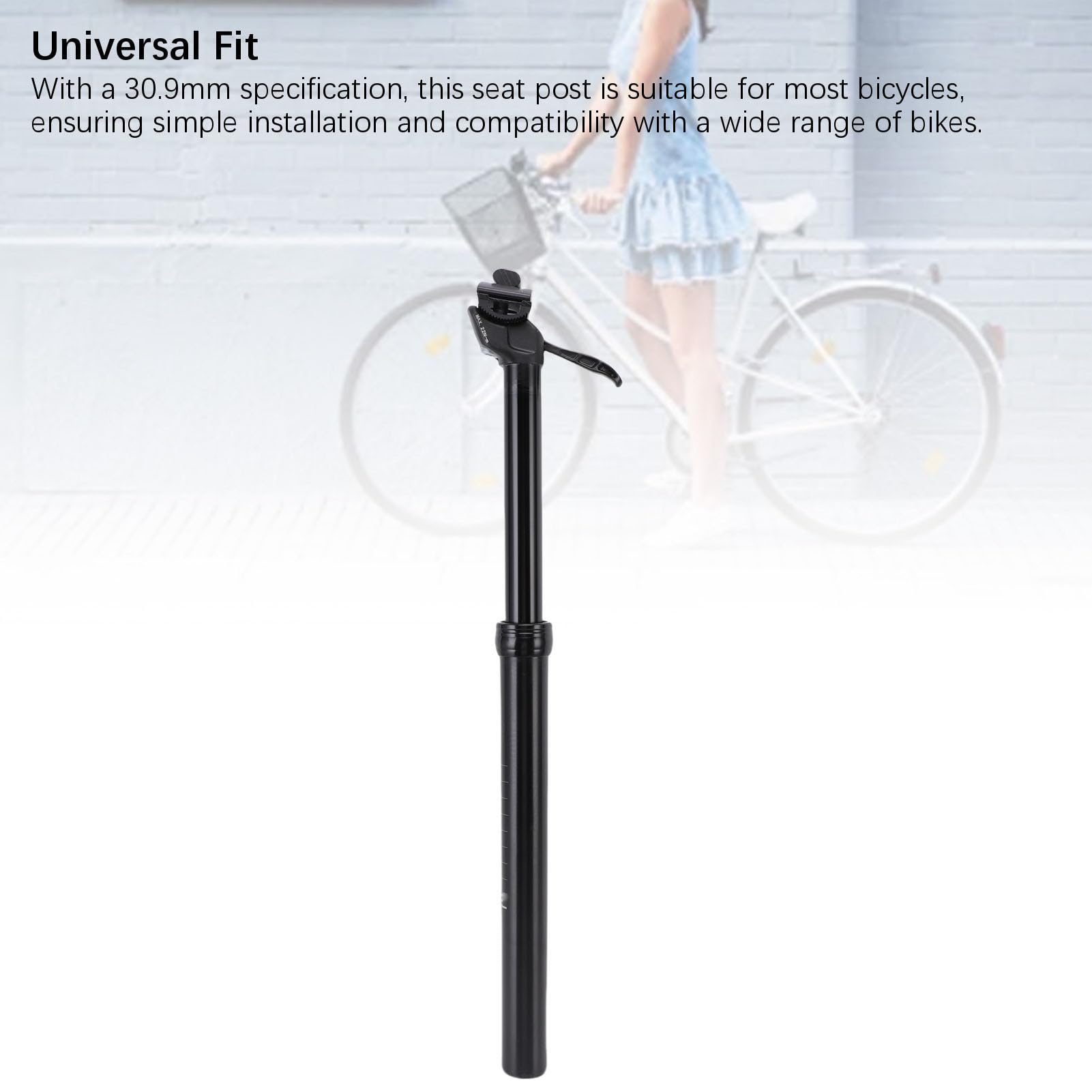 VGEBY Tige de Selle Suspendue pour Vélo, Tige de Selle de 30,9 Mm en Alliage D'aluminium avec Absorption des Chocs et Débattement de 150 Mm