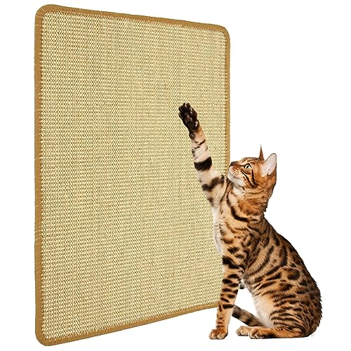 Tappeto Tiragraffi per Gatti, Antigraffio in Sisal, Antiscivolo, Protegge Tappeti e Divani (40 x 30 cm)