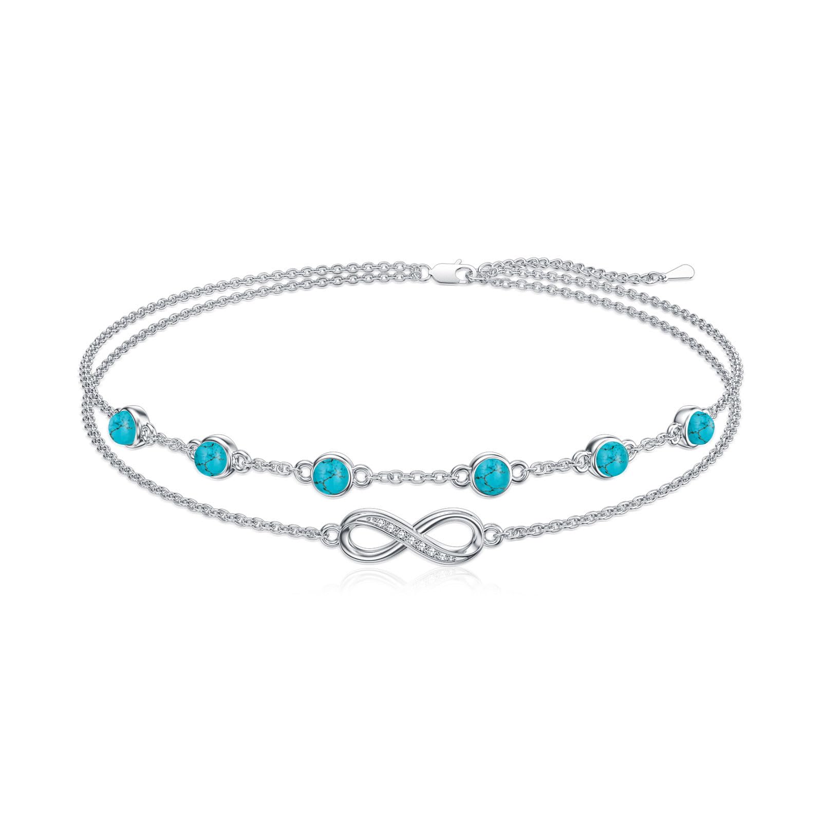 Dorunmo Anklet Bracelets For Women 925 Sterling Silver Birthstone/Infinity/Butterfly/Evil Eye/Turtle/Pineapple/Starfish/Heart Anklets Bracelets Jewelry Gifts for Women