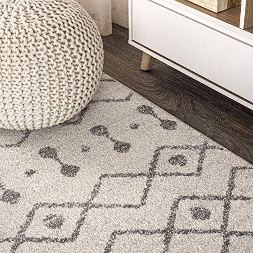Image of JONATHAN Y Aksil Moroccan Beni Souk Cream /Gray Runner Rug, 2x8, Bohemian, Scandinavian, Easy-Cleaning for Living Room, Bedroom, Kitchen, Pet Friendly, Non-Shedding (MOH208B-28)
