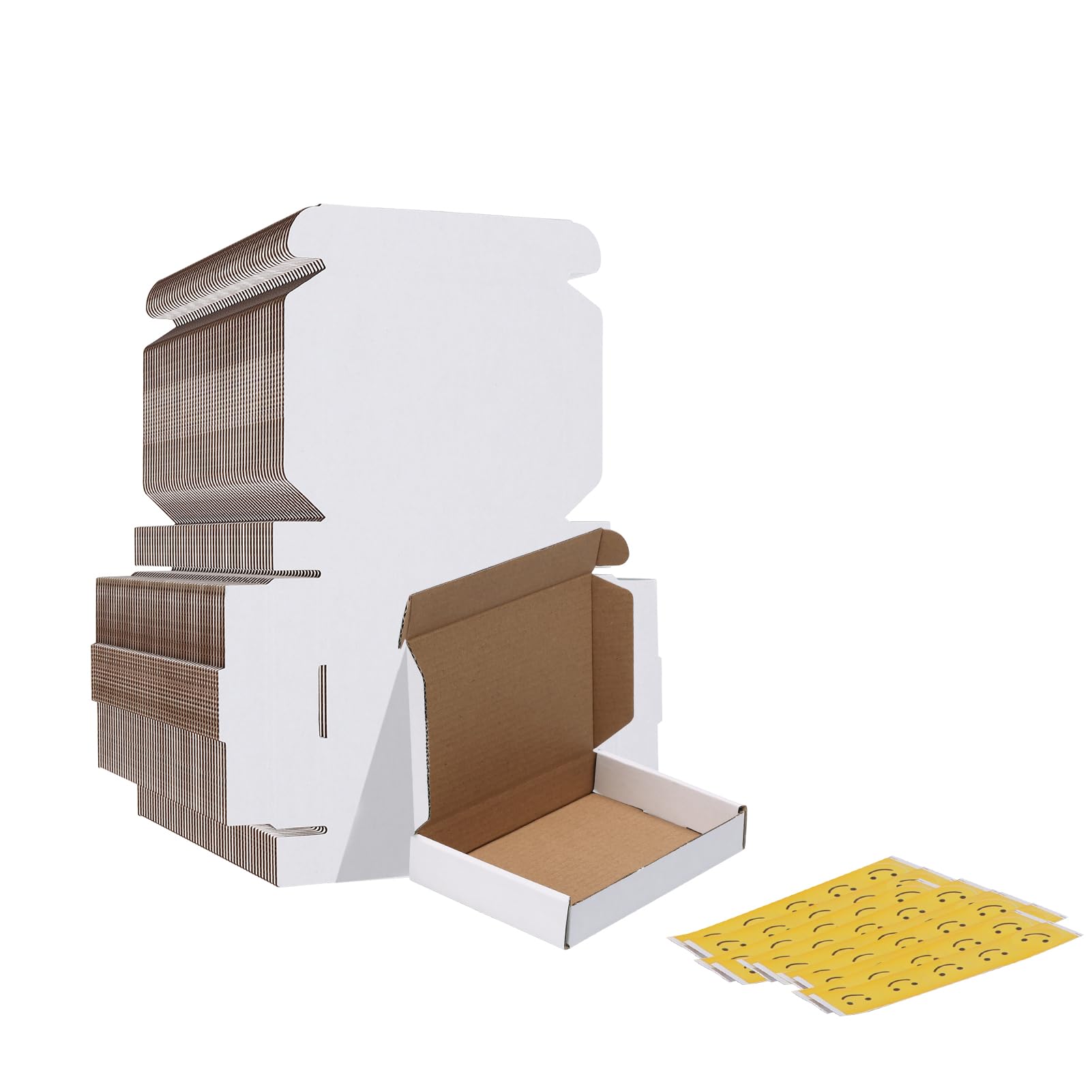 HORLIMER 6x4x1 inches Shipping Boxes Set of 50, White Corrugated Cardboard Box Literature Mailer