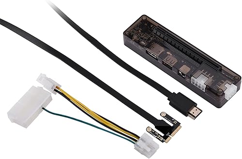 Miniatura 1 de Heayzoki Base de tarjeta de video externa para laptop, base de tarjeta gráfica Mini PCIe independiente con transferencia de datos reforzada y fuente