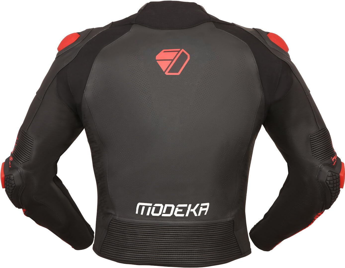 Modeka Yron Skórzana kurtka motocyklowa, czarny/czerwony, 48