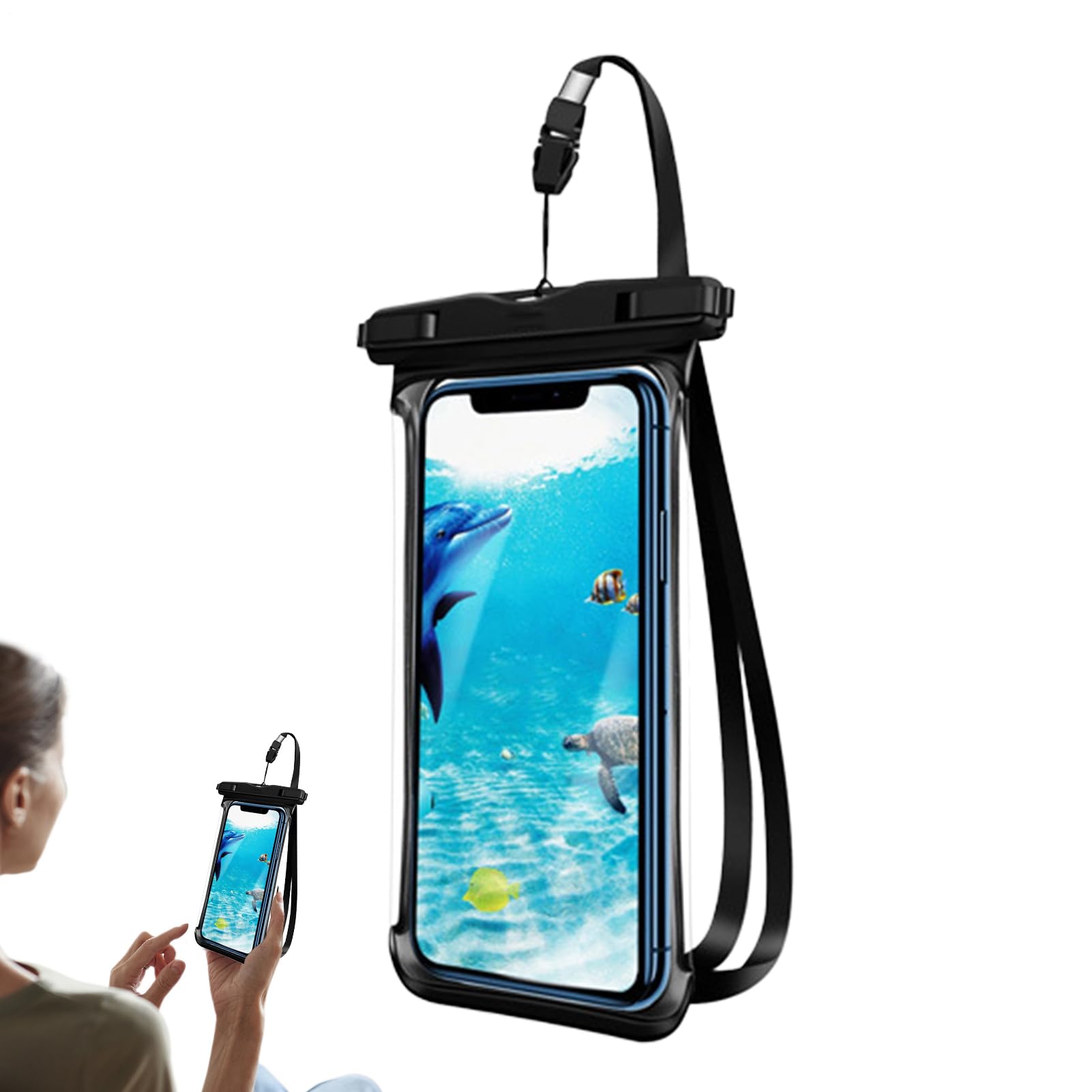 Generico Waterproof Phone Case with Lanyard, Clear Floating Phone Pouch, Touchscreen Compatible, Watertight & Dustproof, Outdoor Accessories for Beach, Swimming, Snorkeling, Kayaking