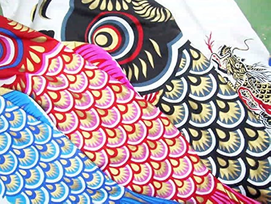 Amazon.co.jp: 秀光人形工房 こいのぼり 20号 金昇龍 吹流