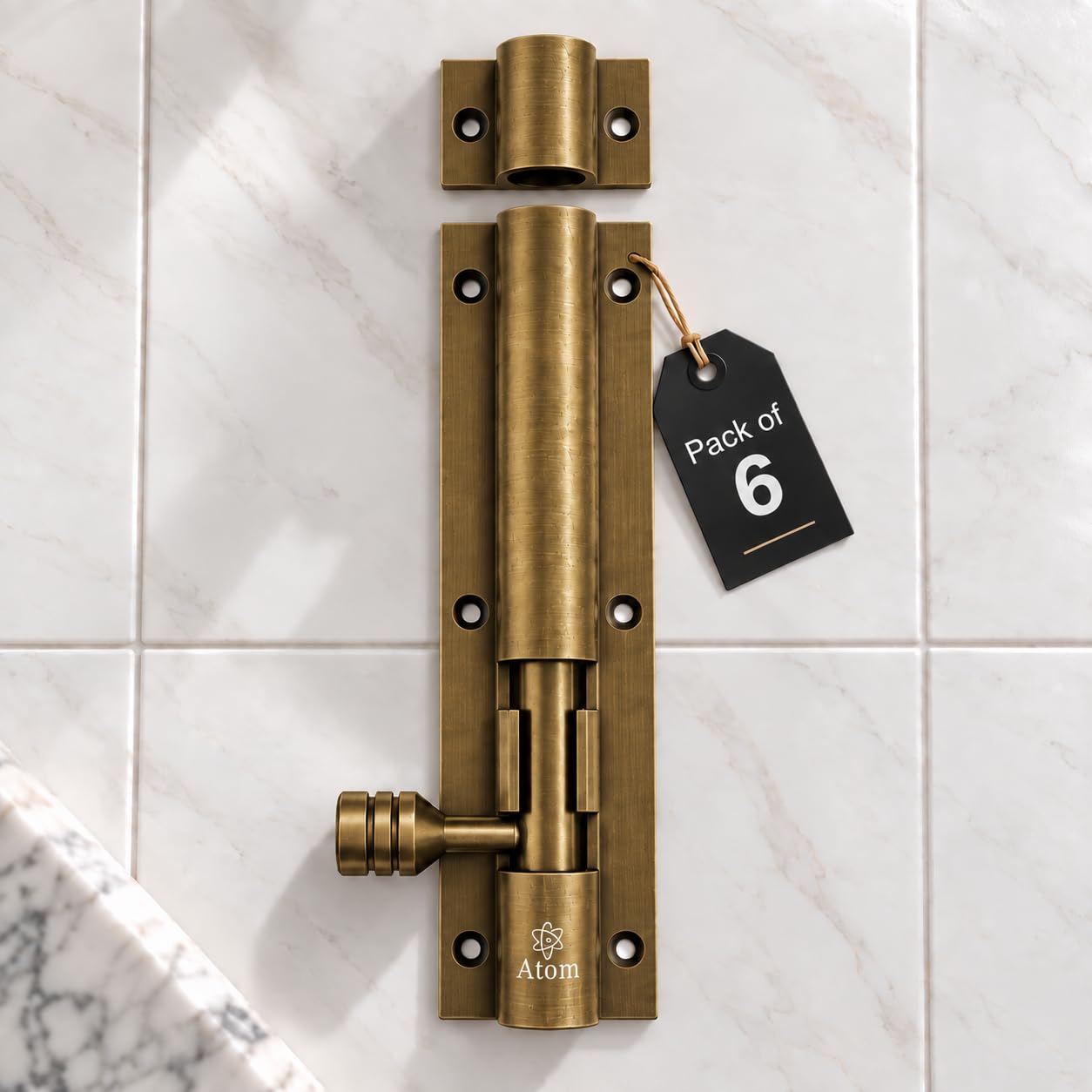 Atom 8 Inch Tower Bolts - Antique Finish (Pack of 4) -11