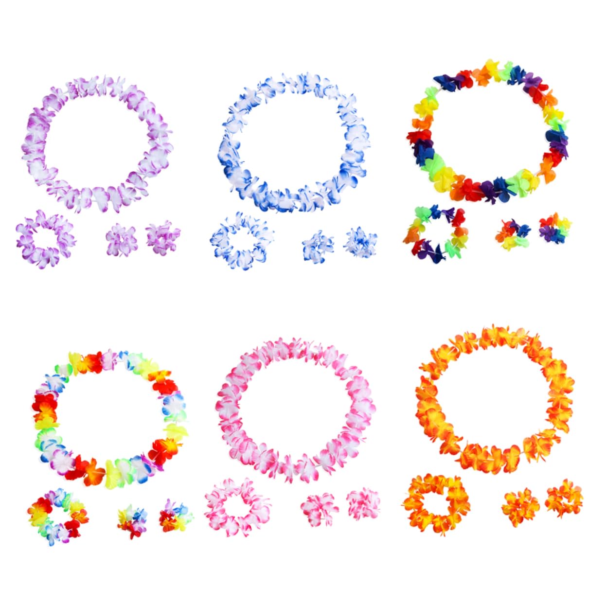 Toyvian 12juegos Guirnaldas Hawaianas De Flores Set Accesorios De Fiesta para Disfraces y Fotografía Cómodos y