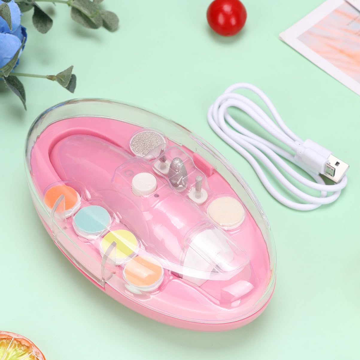 TOYANDONA Eléctrico Cortaúñas Para Kit Pulido Uñas Herramientas Manicura Sin Batería Cabezales Diseño