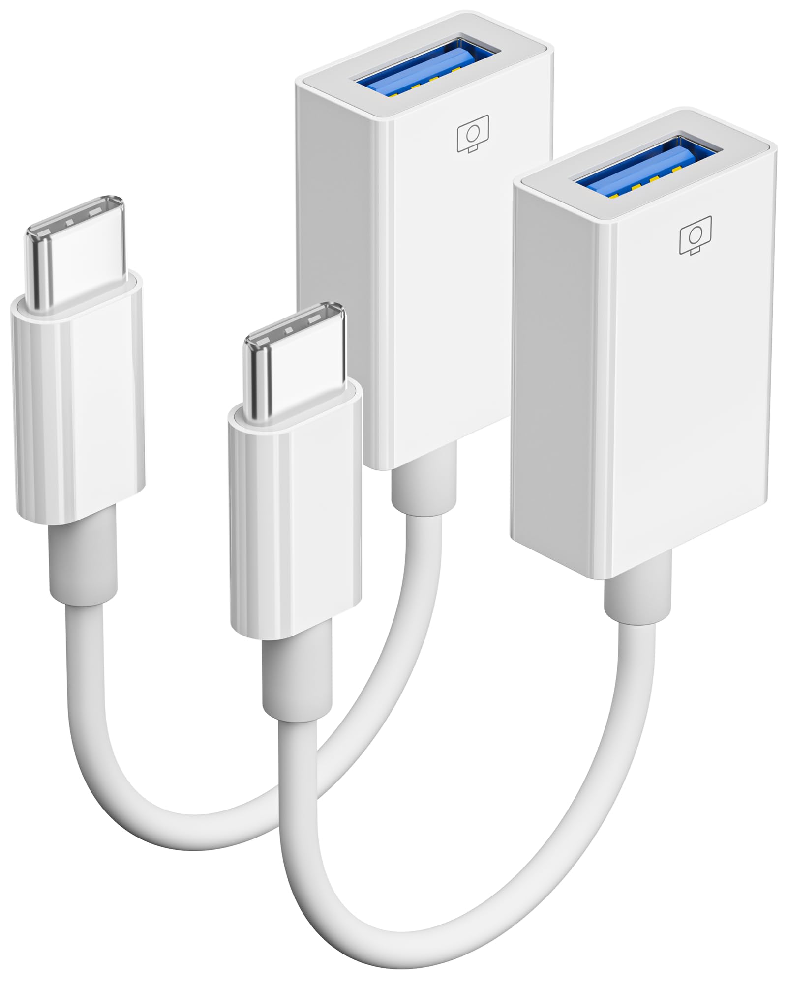 YOFEEPOP USB C to USB A Adapter 2 Pack, Type-C OTG Adapter for Flash Drives | Compatible…