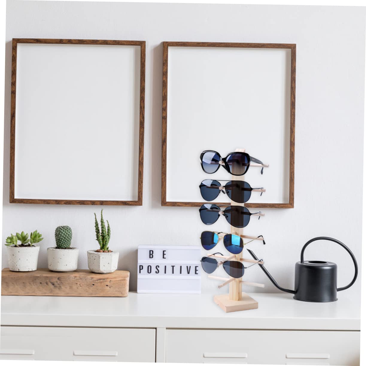 Unomor Sunglasses Storage Rack 6 Layer Wooden Eyeglass Display Stand Presbyopia Holder for Home Retail