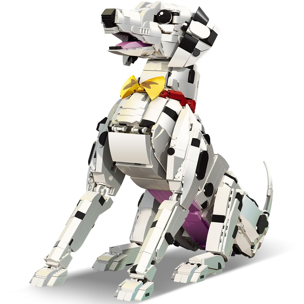 Juego de bloques de construcción dálmata, un juguete en forma de cachorro para amantes de los animales, coleccionar y exponer.(39101)