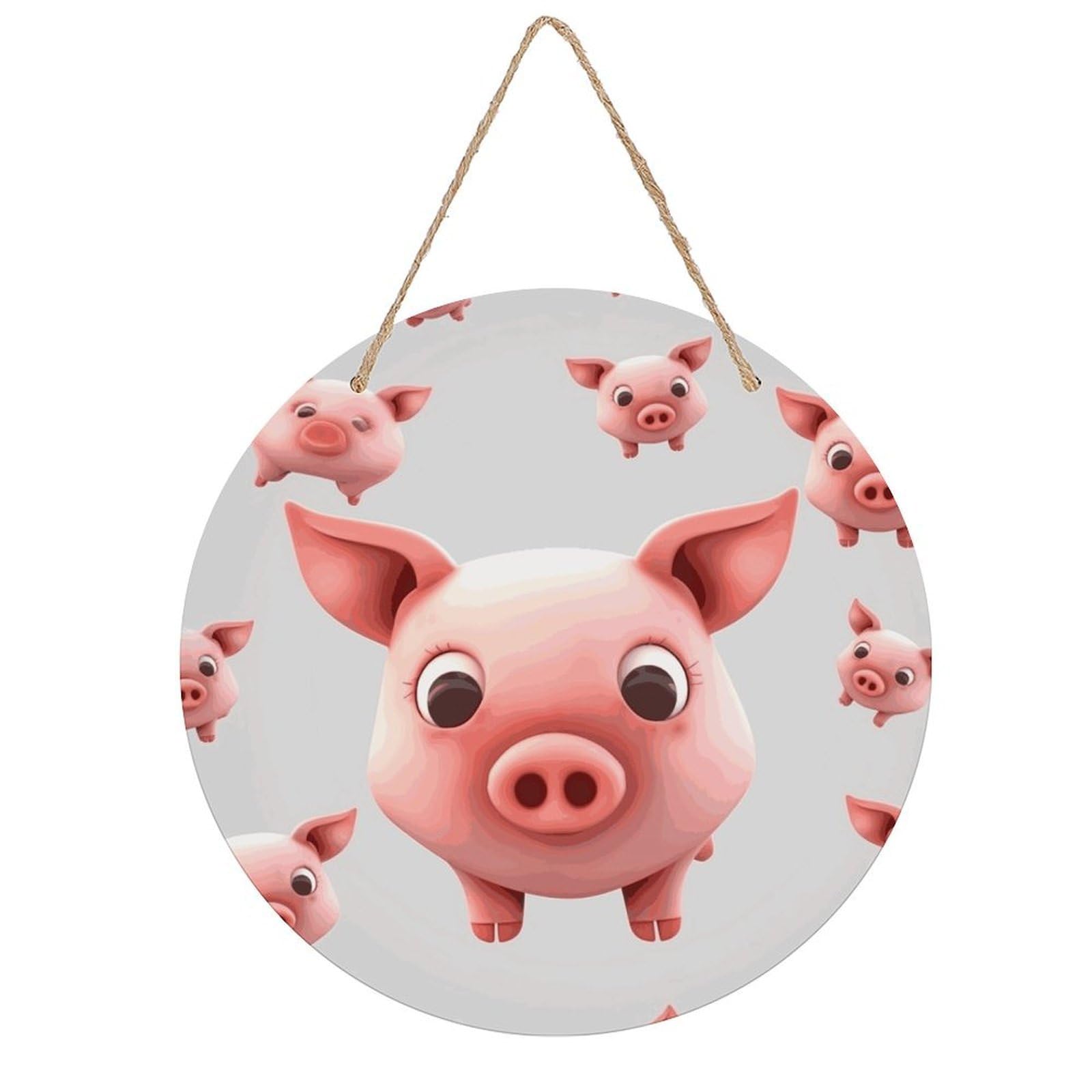 Adfgyerh Style Smiling (10) Room Decor，Round Wooden Board Painting，Wall Art，Easy To Hang，Wall Decor ，Suitable For Homes, Offices, Holidays, Bars, Cafes, And Other Venues.