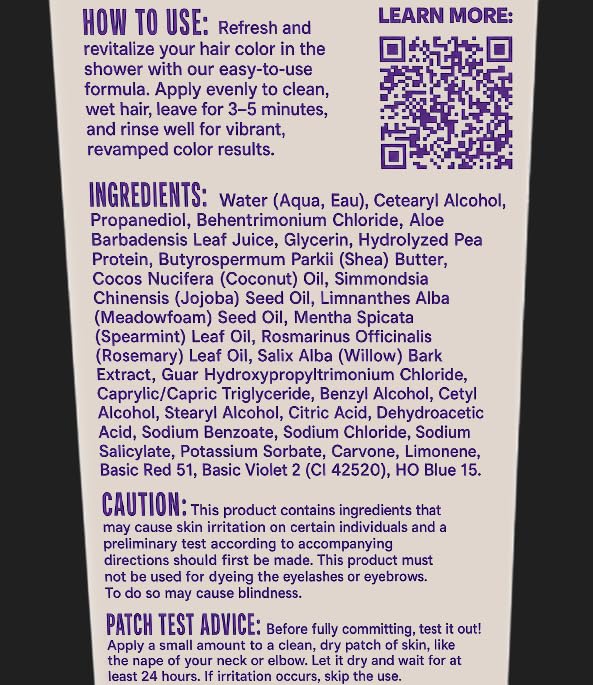 Image of Overtone Daily Color Depositing Conditioner - 4.5oz Temporary Coloring Conditioner with Shea Butter & Coconut Oil - Refresh Color & Prevent Fading- Vegan & Cruelty-Free, Purple for Brown is Royal Plum