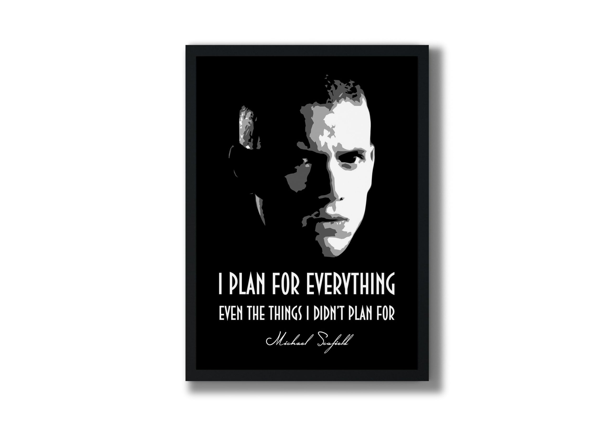 MOMONTS Expressions Michael Scofield: The Escape Artist Without Glass Wall Photo Frame with Poster Requiem, Dramatic Chronicles Design (Medium (8.72 x 12.62), Black)