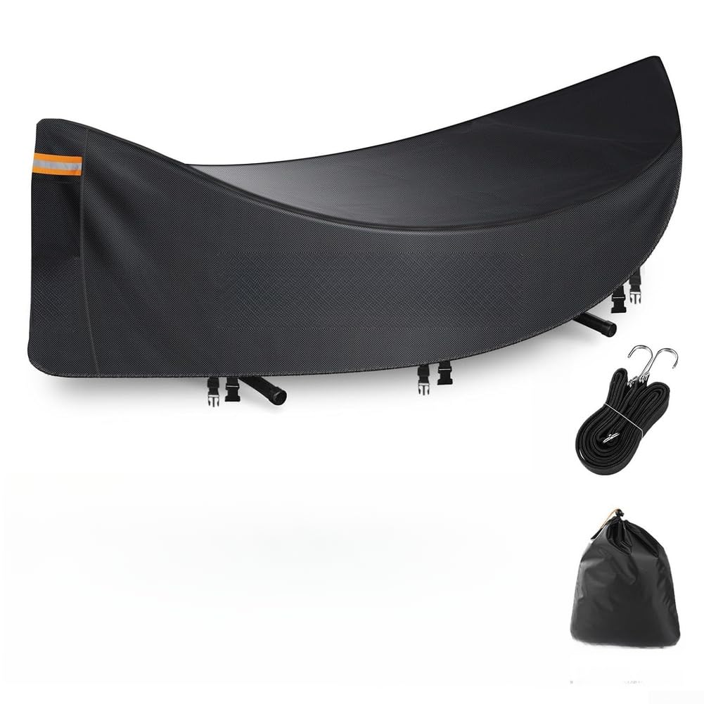 Outdoor Hängendes Bett Abdeckung Wasserdichtes Oxford Gewebe 370X140x93 Cm Winddicht Allwetter Schutz UV Beständig Mit Verstellbaren Schnallen Elastischen Säumen Reflektierendem Griff(Black 210D)