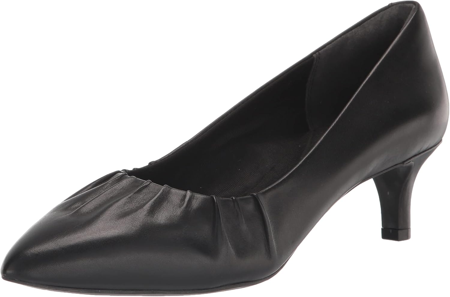Rockport Women's Total Motion Kalila Gather Pump, Black Leather, 6 Wide