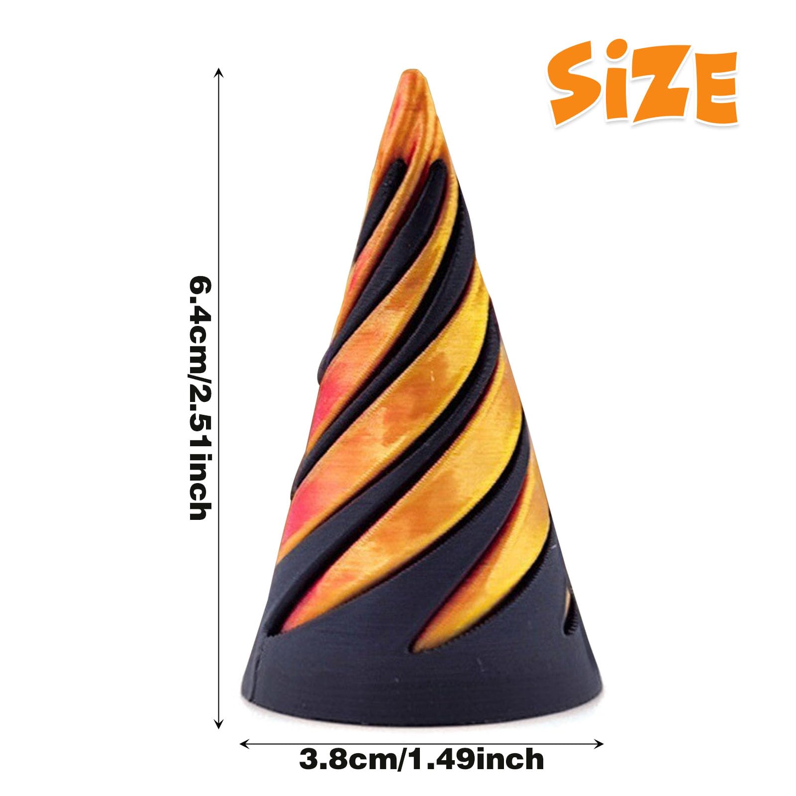 3D Printed Rotating Spiral Cone Fidget Toy AWAVM Impossible Pyramid Passthrough Sculpture Pass Through Pyramid Fidget Toy Fun Toys Anxiety Stress Relief Toy for Home Office Desk Decor Souvenir Gift - Image 2