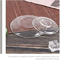 Vista 5 de Housoutil Plato de té de vidrio Platos de café Platillos de placa de vidrio transparente: 2 piezas de soporte de bolsa de té Decoración de mesa