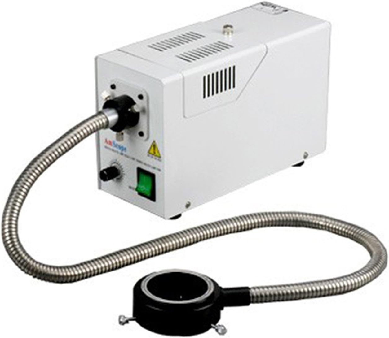 AmScope SM-3TZ-FODR-5M Digital Professional Trinocular Stereo Zoom Microscope, WH10x Eyepieces, 3.5X-90X Magnification, 0.7X-4.5X Zoom Objective, Fiber Optic Dual-Gooseneck and Ring Light, Single-Arm Boom Stand, 110V-120V, Includes 0.5X and 2.0X Barlow Lenses and 5MP Camera with Reduction Lens and Software