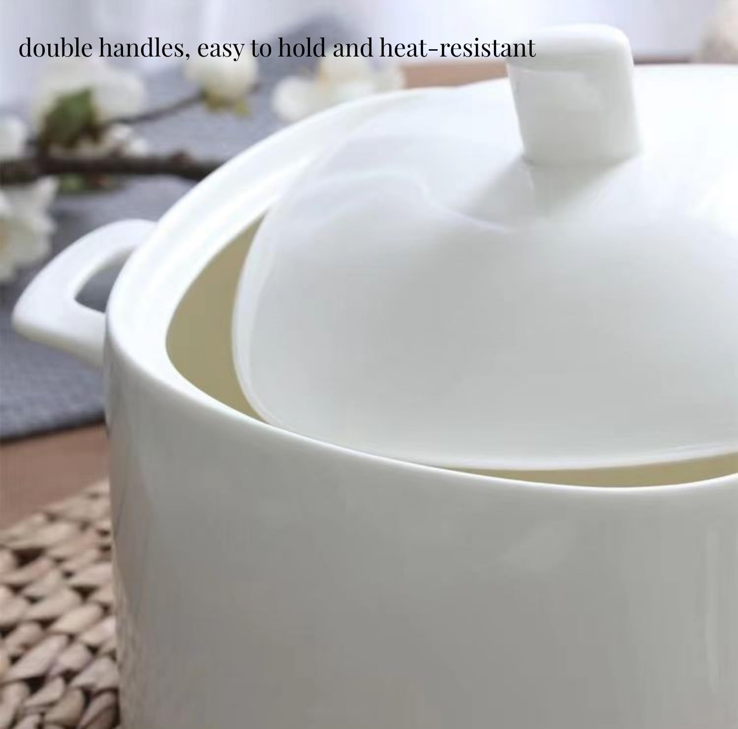 Set di zuppe in porcellana Bone China, con coperchio e mestolo, 3000 ml, grande ciotola da portata in ceramica con coperchio, per feste, mangiare, intrattenimento, decorazione per la casa