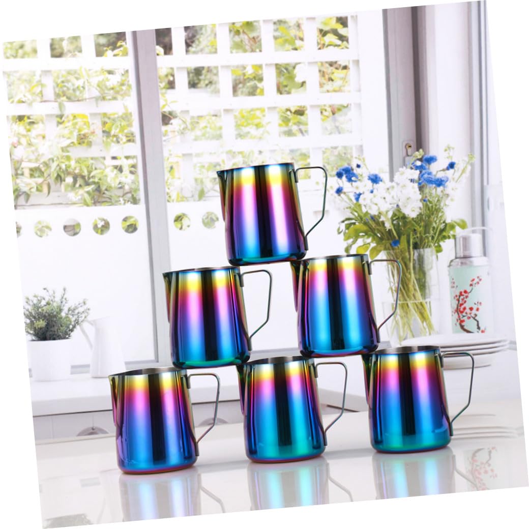 2piezas Taza Medidora Para Espumar Leche Tazas y Acero Inoxidable Coloridas