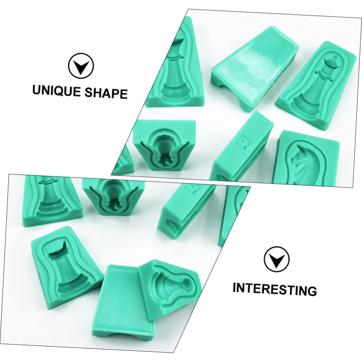 Molde de Silicona 3d de Ajedrez Verde 12 Piezas para Chocolate | Silicona, Acabado Antiadherente, DIY Baking, Creativo E Innovador, Seguro