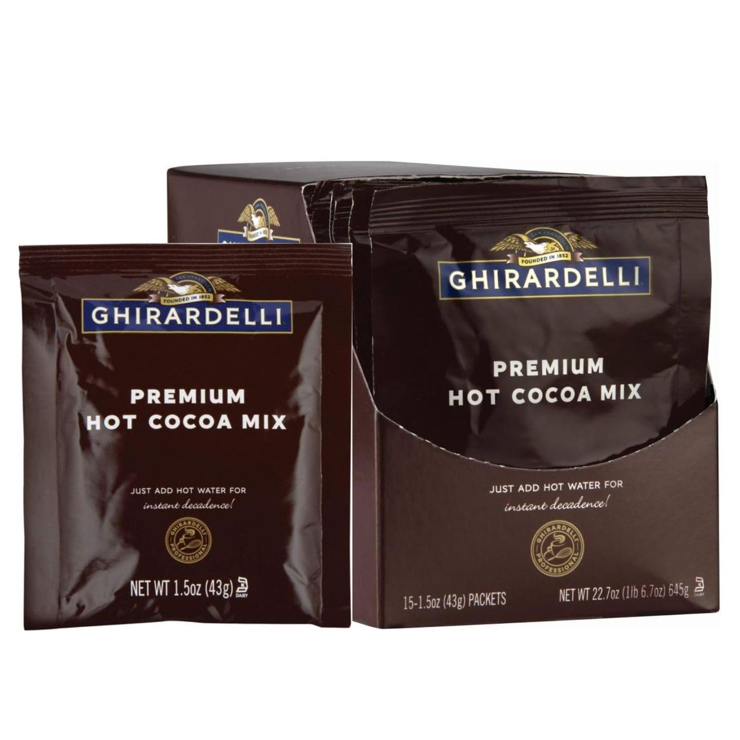 Ghirardelli Premium Hot Cocoa Mix Chocolate Powder Pack Of 15x43g 22.7 oz 645g (Imported USA) (B0D6VQ7M3T) Amazon Price History, Amazon Price Tracker