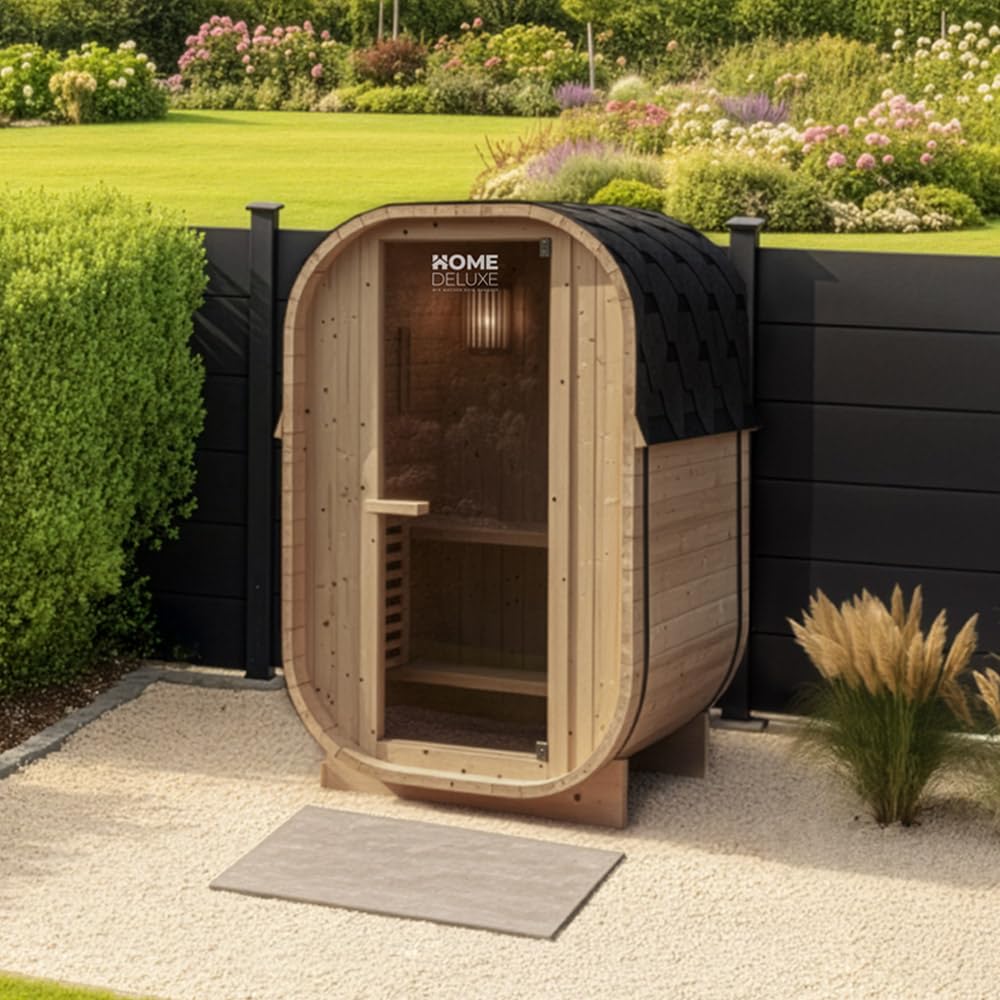 Home Deluxe Sauna extérieur Cube S 194x120 cm épicéa poêle inclus pour 2 personnes