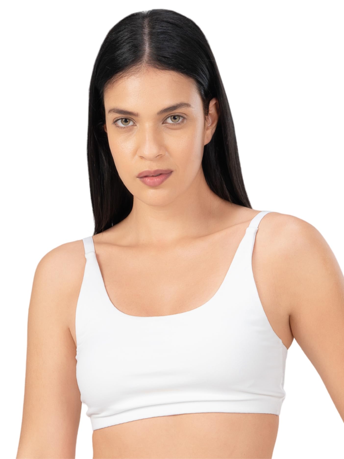 Women's Cotton Lycra Non-Padded Wire Free Full Coverage Criss-Cross Back Sports Cami Bra-Vitality CAMI-image-43