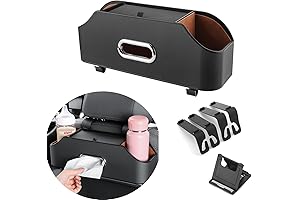 Multi-Functional Headrest Hanging Car Organizer For Kids and Travel (Black)