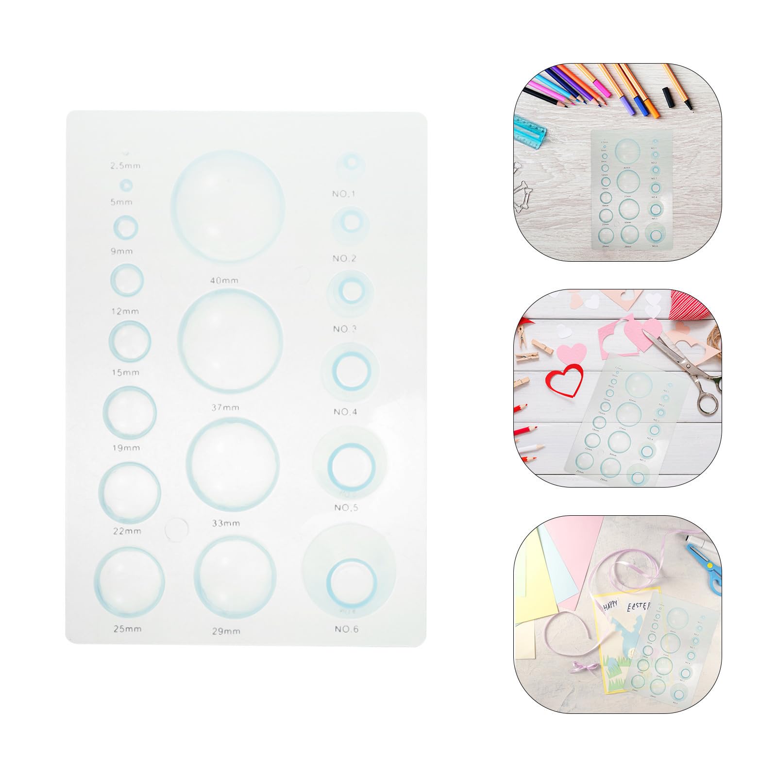 STOBOK 5 Sätze Kugelförmige Papiervorlage Quilling-Form Aus Papier Kuppelpapier Kit Zur Herstellung Von Papierwerkzeugen Hälfte Quilling-vorlage Aus Papier Plastik Sky-Blue 2 Stück * 5