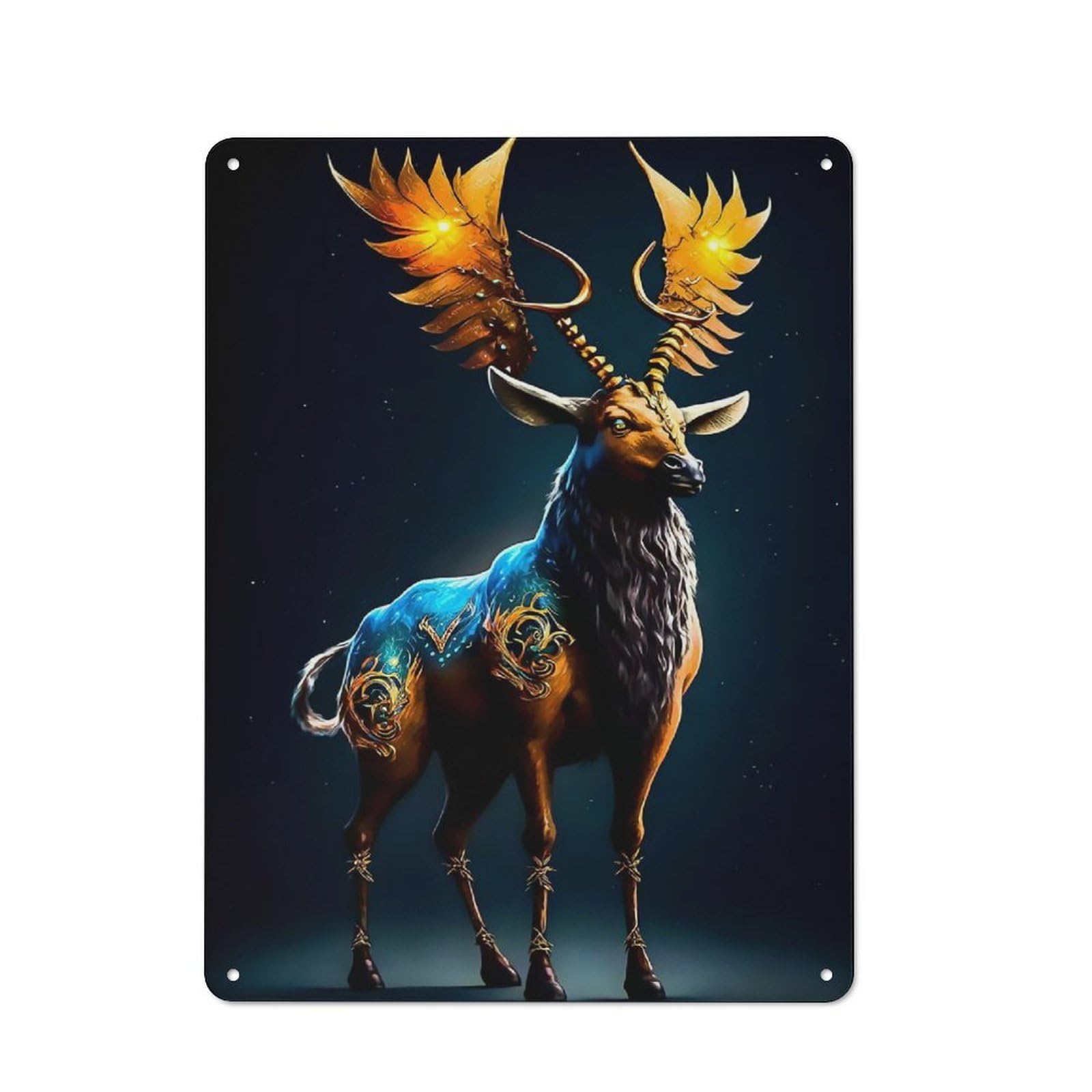 Junmoney Style-23 Deer Rustic Tin Wall Plaque 40X30cm For Kitchen Or Home Bar, A Winter Wall Decor Update For Kitchen Decor Lovers