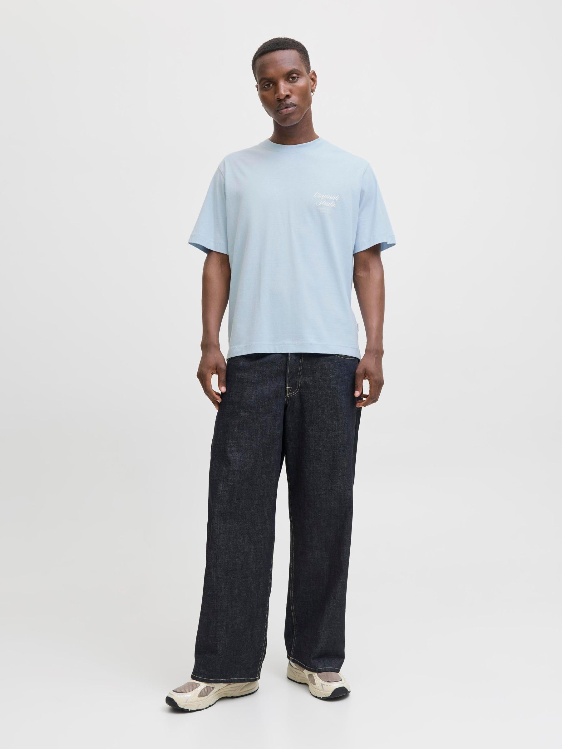 JACK & JONES Jornorrebro Typo Tee SS Crew Neck Noos, Skyway, L