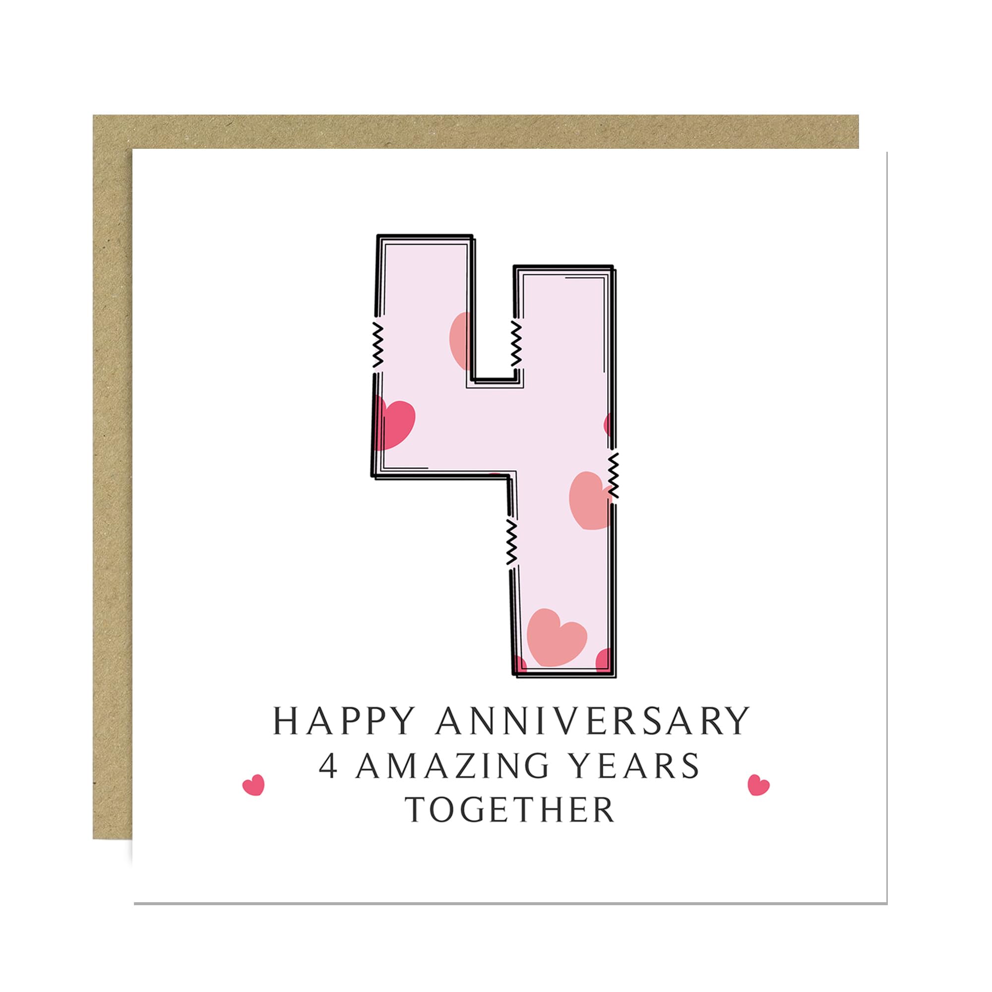 RED OCEAN Wedding Anniversary Card With Envelope Included 1st 2nd 3rd 4th 5th 10th 20th 30th 40th 50th Anniversary Cards For Husband Wife Couple Boyfriend Girlfriend (4th Anniversary Card)