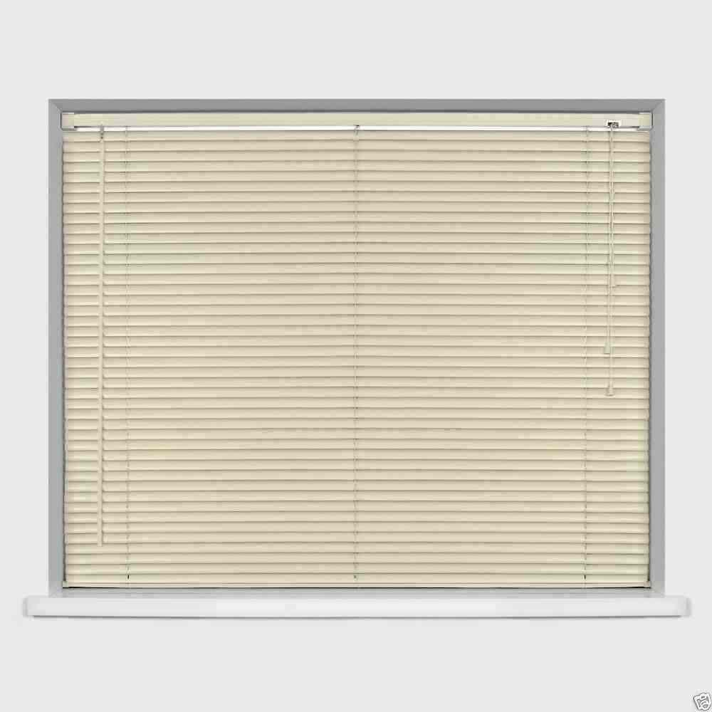 Optimal Products Easy-Fit PVC Venetian Window Blinds Trimmable Home Office Blind New (Ivory/Cream, 105cm x 150cm)