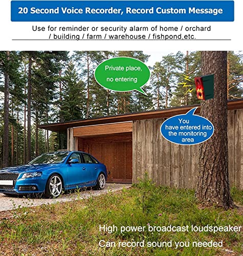 Amzstar Solar Sound And Light Alarm Motion Sensor, 129Db Strobe Siren Security Light With Remote Control, 20 Seconds Recording And Gunshot And Dog Barking, Farm Villa Yard Alarm Security Horn #TOP5