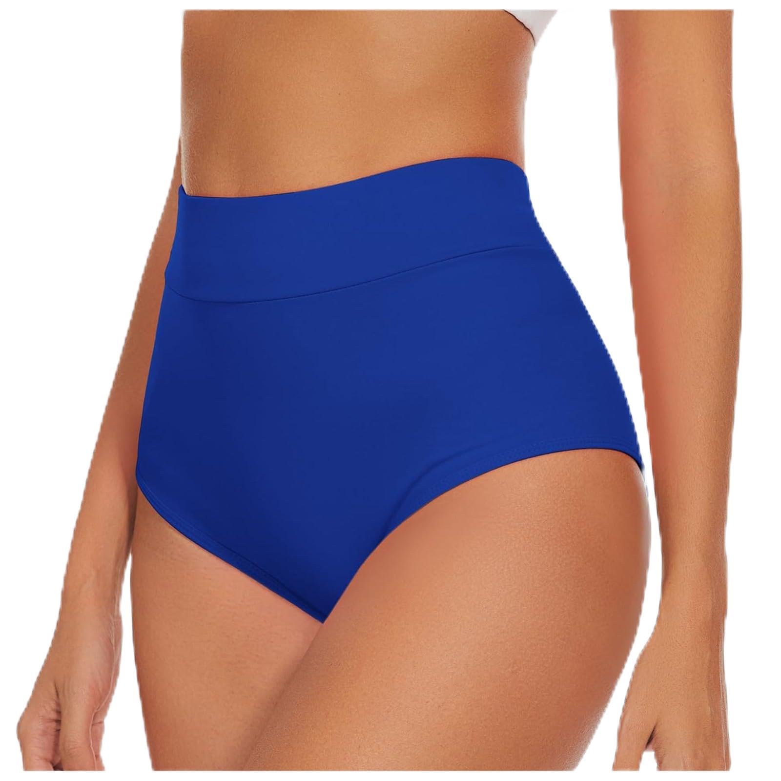 POIUIYQA Braga de Bikini para Mujer Braguita de Bikini Cintura Alta Ruched Elástica Parte de Abajo Bikini Interior Pantalones de Playa de Gran Bragas