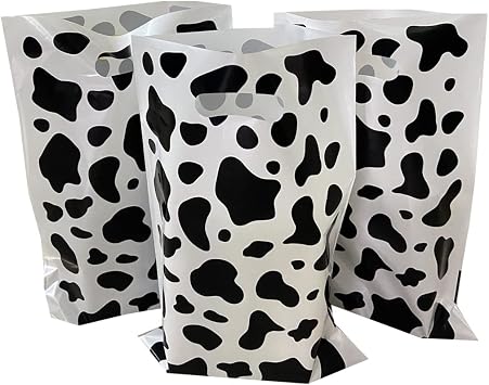 50PCS Cow Print Treat Candy Bags Goodie Bags Party Favors Bag Animal Theme Gift Bags for Birthday Kids Party Cow Print Themed Party Favors