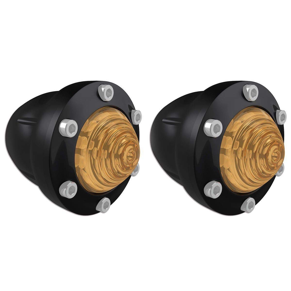 Roland Sands Design Tracker Turn Signals Front Turn Signals Compatible for Harley-Davidson Cross Bones 2008-2011 - Gloss Black