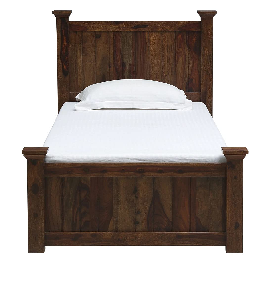 PIPERCRAFTS Sheesham Solid Wood Wooden Single Bed, Single Cot Beds Wooden in Provincial Teak Finish