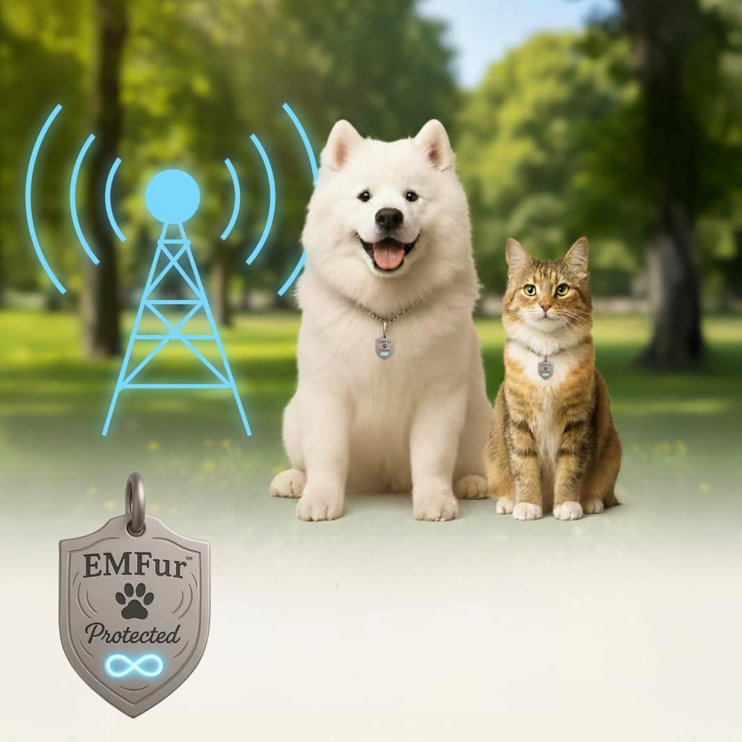 EMF Protection Pet Tag – EMF Neutralizing Tag for Dogs & Cats by Dr. Valerie Nelson– Easily Attach To Collar – USA Made - Utilizing EMF Neutralizing Technology – Safe and Natural Wellness Support for Pets - Stainless Steel