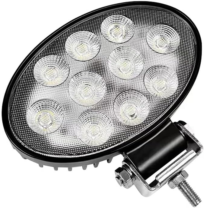 Oval Tractor LED Work Flood Light Pods, 5.5 inch 30W Driving Fog Lights, 12V/24V DC 6000K, Aluminum Housing Black Finish with DT Connector, for John Deere Truck Agri-Vehicle, 2 Pack
